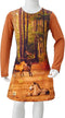 vidaXL-Kinderjurk-met-lange-mouwen-paardenprint-140-cognackleurig