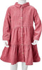 vidaXL-Kinderjurk-met-lange-mouwen-ribfluweel-104-oudroze