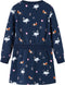vidaXL-Kinderjurk-met-lange-mouwen-zwanenprint-116-marineblauw