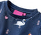 vidaXL-Kinderjurk-met-lange-mouwen-zwanenprint-116-marineblauw