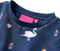 vidaXL-Kinderjurk-met-lange-mouwen-zwanenprint-128-marineblauw
