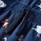 vidaXL-Kinderjurk-met-lange-mouwen-zwanenprint-140-marineblauw