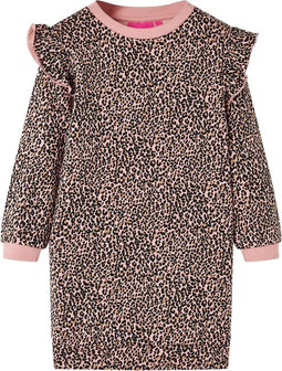 vidaXL-Kinderjurk-met-luipaardprint-104-middelroze