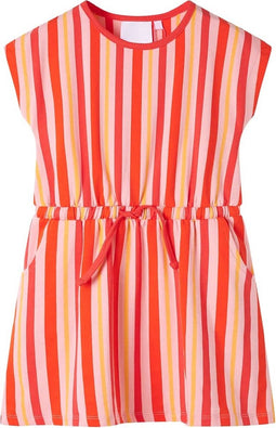 vidaXL-Kinderjurk-met-trekkoord-92-roze-en-rood