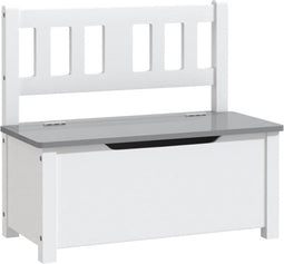 vidaXL Kinderopbergbankje 60x30x55 cm MDF wit en grijs