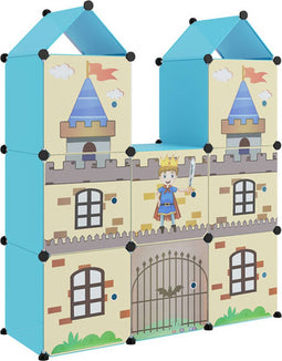 vidaXL - Kinderopbergmeubel - met - 8 - vakken - polypropeen - blauw