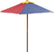 vidaXL - Kinderpicknicktafel - met - banken - en - parasol - hout - meerkleurig