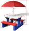vidaXL - Kinderpicknicktafel - met - banken - en - parasol - meerkleurig