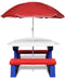 vidaXL - Kinderpicknicktafel - met - banken - en - parasol - meerkleurig