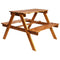 vidaXL - Kinderpicknicktafel - met - parasol - 79x90x60 - cm - massief - acaciahout