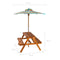 vidaXL - Kinderpicknicktafel - met - parasol - 79x90x60 - cm - massief - acaciahout