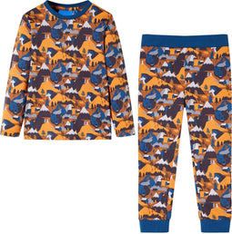 vidaXL - Kinderpyjama - met - lange - mouwen - 104 - cognackleurig