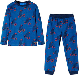 vidaXL - Kinderpyjama - met - lange - mouwen - 104 - petroleumkleurig