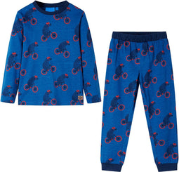 vidaXL - Kinderpyjama - met - lange - mouwen - 128 - petroleumkleurig