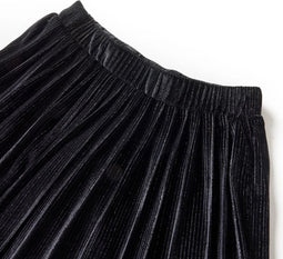 vidaXL-Kinderrokje-geplooid-128-lurex-zwart