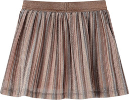 vidaXL-Kinderrokje-geplooid-met-glitters-116-bruin-en-roze
