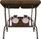 vidaXL Kinderschommelbank 115x75x110 cm stof bruin