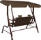 vidaXL Kinderschommelbank 115x75x110 cm stof bruin