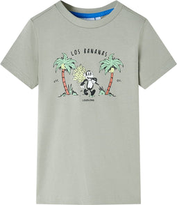 vidaXL-Kindershirt-apenprint-128-lichtkakikleurig