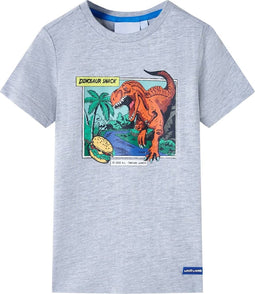 vidaXL-Kindershirt-dinosaurusprint-104-grijs