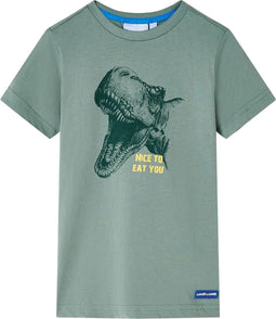 vidaXL-Kindershirt-dinosaurusprint-104-kakikleurig