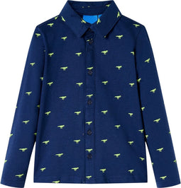 vidaXL-Kindershirt-dinosaurusprint-104-marineblauw