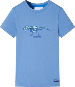 vidaXL-Kindershirt-dinosaurusprint-116-middelblauw