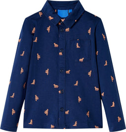 vidaXL-Kindershirt-hondenprint-140-marineblauw
