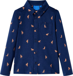 vidaXL-Kindershirt-hondenprint-92-marineblauw