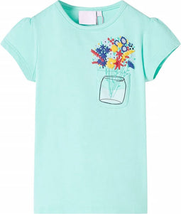 vidaXL-Kindershirt-met-bloemenprint-116-lichtmintkleurig