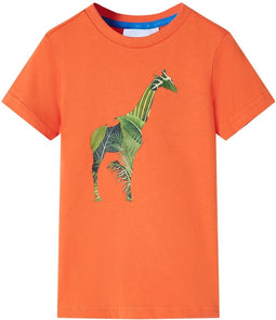 vidaXL-Kindershirt-met-girafprint-116-feloranje