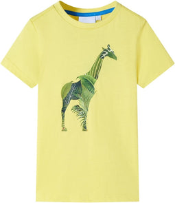 vidaXL-Kindershirt-met-girafprint-128-geel