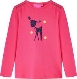 vidaXL-Kindershirt-met-lange-mouwen-104-felroze