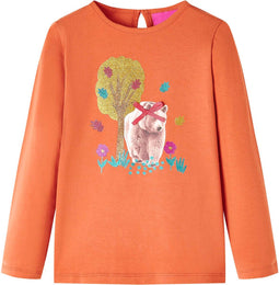 vidaXL-Kindershirt-met-lange-mouwen-104-oranjebruin