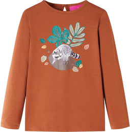 vidaXL-Kindershirt-met-lange-mouwen-116-cognackleurig