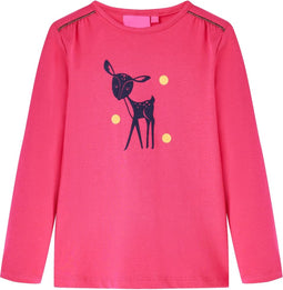vidaXL-Kindershirt-met-lange-mouwen-116-felroze