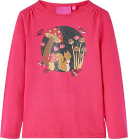 vidaXL-Kindershirt-met-lange-mouwen-128-felroze