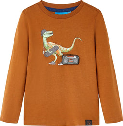 vidaXL-Kindershirt-met-lange-mouwen-140-cognackleurig