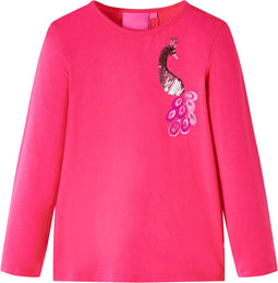 vidaXL-Kindershirt-met-lange-mouwen-140-felroze