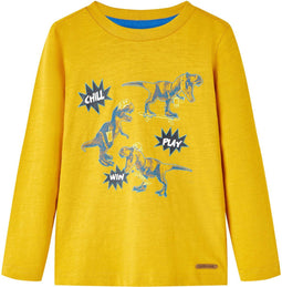 vidaXL-Kindershirt-met-lange-mouwen-140-okerkleurig