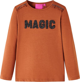 vidaXL-Kindershirt-met-lange-mouwen-92-cognackleurig