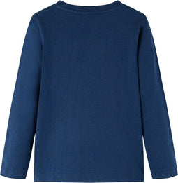 vidaXL-Kindershirt-met-lange-mouwen-aapjesprint-128-marineblauw