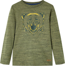 vidaXL-Kindershirt-met-lange-mouwen-berenprint-140-gemêleerd-kakikleurig