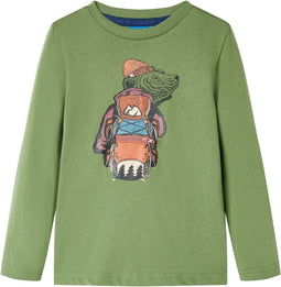 vidaXL-Kindershirt-met-lange-mouwen-berenprint-140-lichtkakikleurig