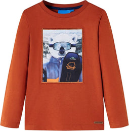 vidaXL-Kindershirt-met-lange-mouwen-berenprint-140-lichtroestkleurig