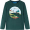 vidaXL-Kindershirt-met-lange-mouwen-bergen-en-bomenprint-104-donkergroen