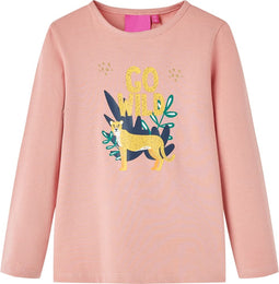 vidaXL-Kindershirt-met-lange-mouwen-dierenprint-104-lichtroze