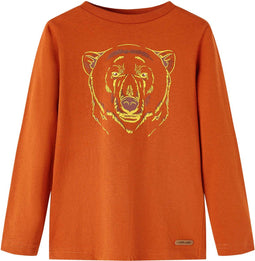 vidaXL-Kindershirt-met-lange-mouwen-dierenprint-116-lichtroestkleurig