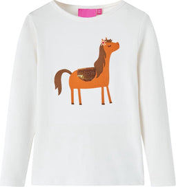 vidaXL-Kindershirt-met-lange-mouwen-dierenprint-140-ecrukleurig