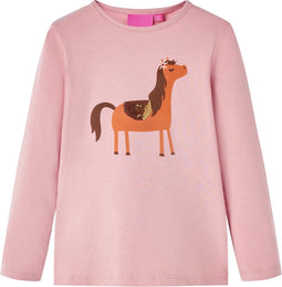 vidaXL-Kindershirt-met-lange-mouwen-dierenprint-140-lichtroze